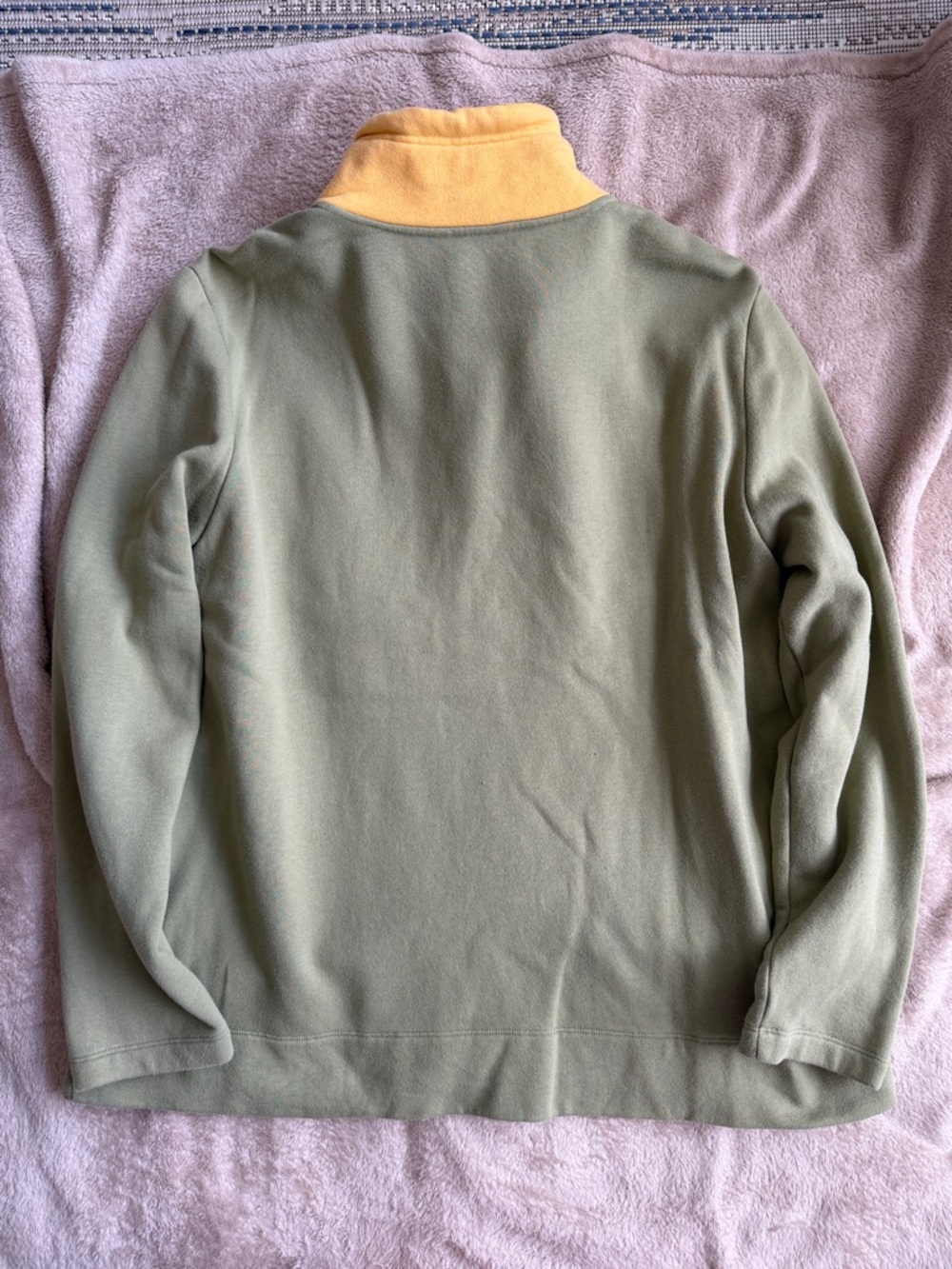 L.L. Bean Two-Tone Fleece Pullover in Yellow and Sage Green - Picture 6 of 6